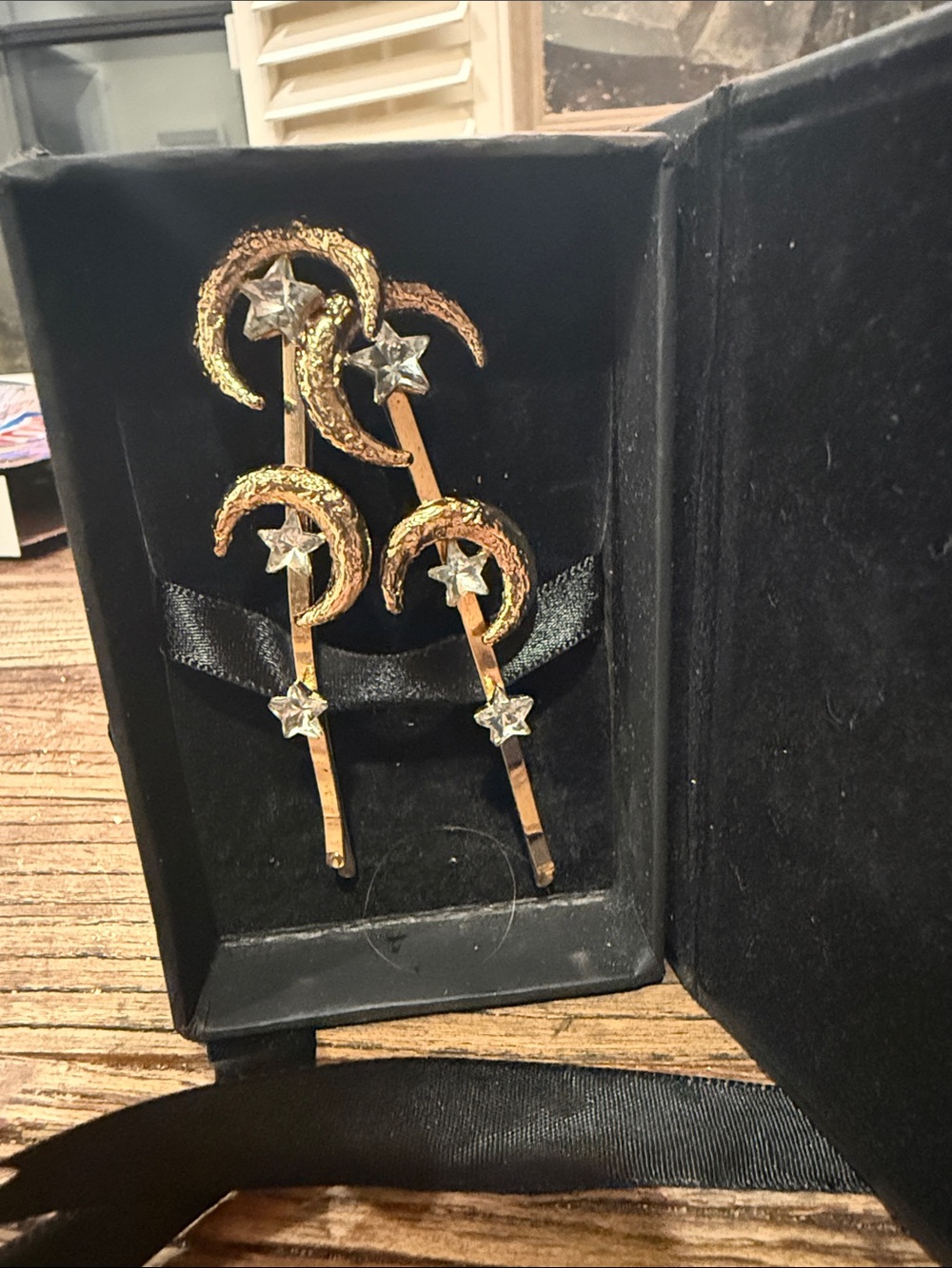 Kela Gold Moon & Star Decorative Hair Pins - Set of 2